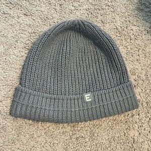 Everlane Gray Ribbed Knit Beanie Hat